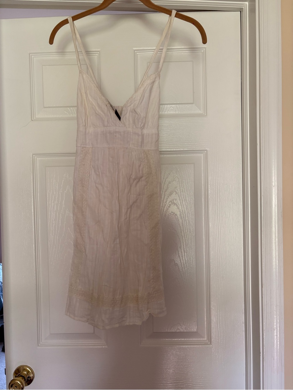 NWT Abercrombie Kids Girls White Spaghetti Strap Summer Dress, size XL